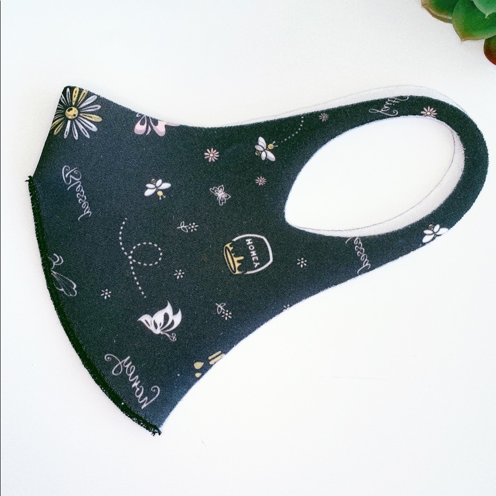 Honey Bee  Face Mask - Black